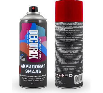 Аэрозольная эмаль унив. DECORIX, тёмно-красный (А05) 520мл/12 шт