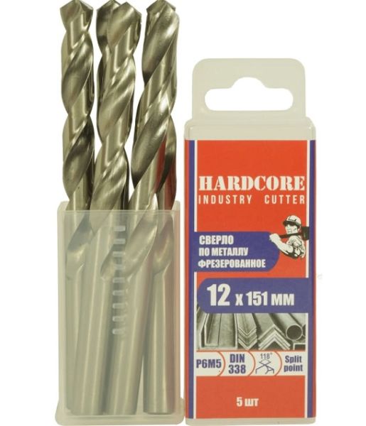 Сверло по мет. фрез.Р6М5 12,0х151мм 5шт