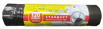 Мешки д/м Ромашка СТАНДАРТ с завяз. 120л 35мкм 70*110 (рул.10шт) 1/12