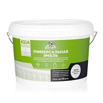 Эксперт Эмаль акриловая, полумат. СуперБелая (2,5кг)