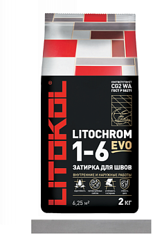 Затирка LITOCHROM 1-6 EVO LE 105 серебристо-серый (2kg Al.bag)