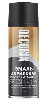 Аэрозольная эмаль "металлик" DECORIX, черный 520мл/12 шт