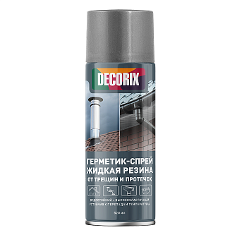 Герметик-спрей жид.резина от трещин и протечек высокоэласт.серый DECORIX 520мл