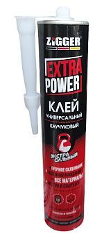 Клей «ZIGGER» EXTRA POWER, каучуковый экстрасильный, бежевый, 380 г, 24шт