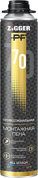 Пена пистолетная  "ZIGGER PF" 70л. всесезонная, 890 мл, 1020 г, 12 шт