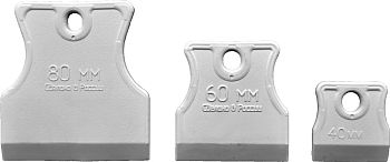 Набор шпателей 3шт. 40, 60, 80мм эластичная белая резина (80шт/уп)