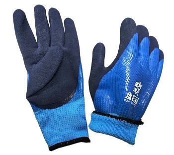 Перчатки ПВХ зимние -20° мех.сине-голубые 6/360