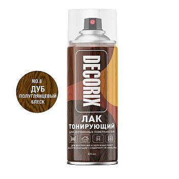 Аэрозольный лак тонирующий DECORIX, дуб (8) 520мл/12 шт