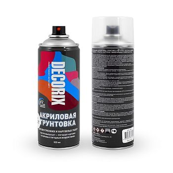 Аэрозольная грунтовка Универс. DECORIX, бесцветная  520мл/12 шт