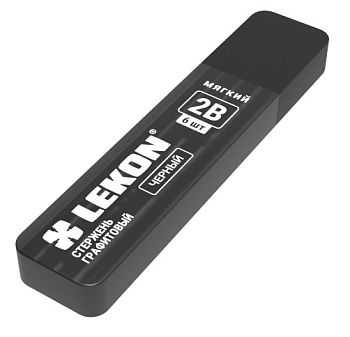 Сменные стержни для автоматич.карандаша LEKON чёрные 0,9*1,8мм (2В) 6шт/120ш