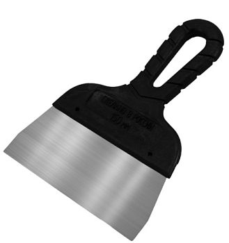 Шпатель  80 мм с черной ручкой нерж.сталь (70 ш/уп)