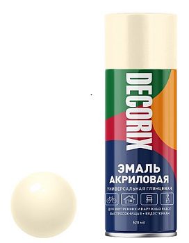 Аэрозольная эмаль унив. DECORIX, бежевый (107) 520мл/12 шт