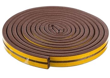  Уплотнитель резин. самокл. тип D 9ммх7мм коричн. 6м, инд.упак, 12шт