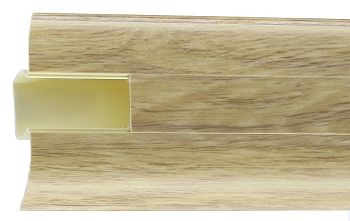 Плинтус с центр. К. каналом 58мм Дуб летний 819, 40шт (1*2,5м)