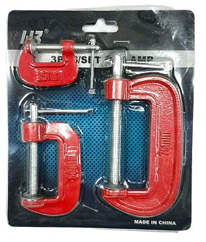 Набор струбцин G-образных 25мм-50мм-75мм, 3шт