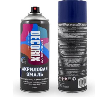 Аэрозольная эмаль унив. DECORIX, ультрамарин (А219) 520мл/12 шт