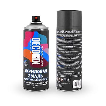 Аэрозольная эмаль молотковый эффект DECORIX, тёмно-серый (№1611)  520мл/12 шт