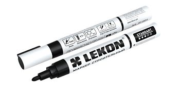 Маркер с нитроэмалью Чёрный 4 мм LEKON Standart 12/144/1296