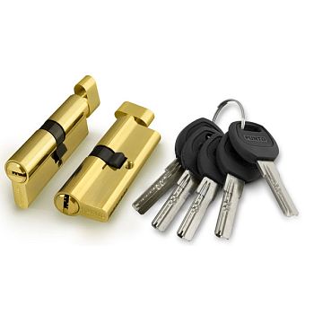 Цилиндр.механизм c верт. A2002Knob70 (А202/70) (30+10+30) РВ латунь 5 кл.