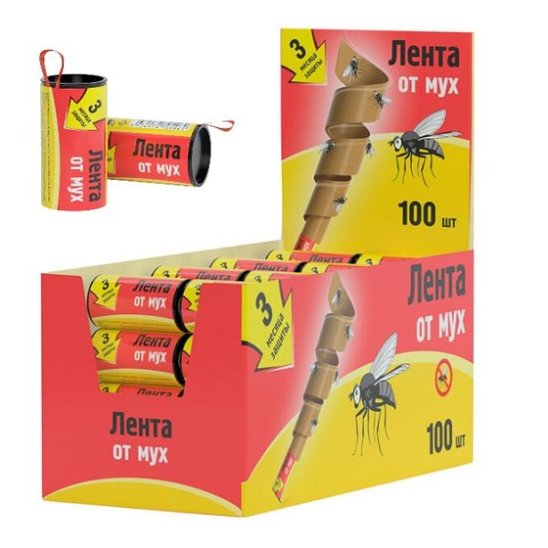 Лента от мух в шоубоксе 100шт NO name 1